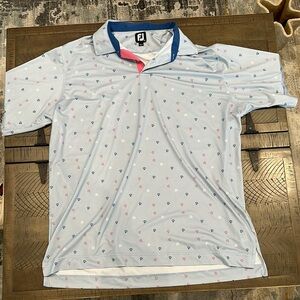 Men’s FootJoy Blue and Pink Polo Shirt